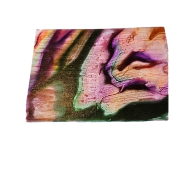 Hand Crafted acrylic pour fluid artwork abstract painting wall decor Upcycled - Picture 3 of 17